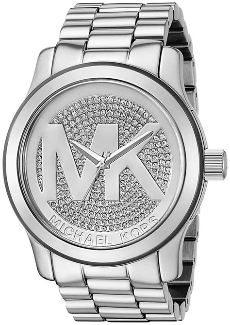 michael kors watch silver with diamonds|michael kors runway watch silver.